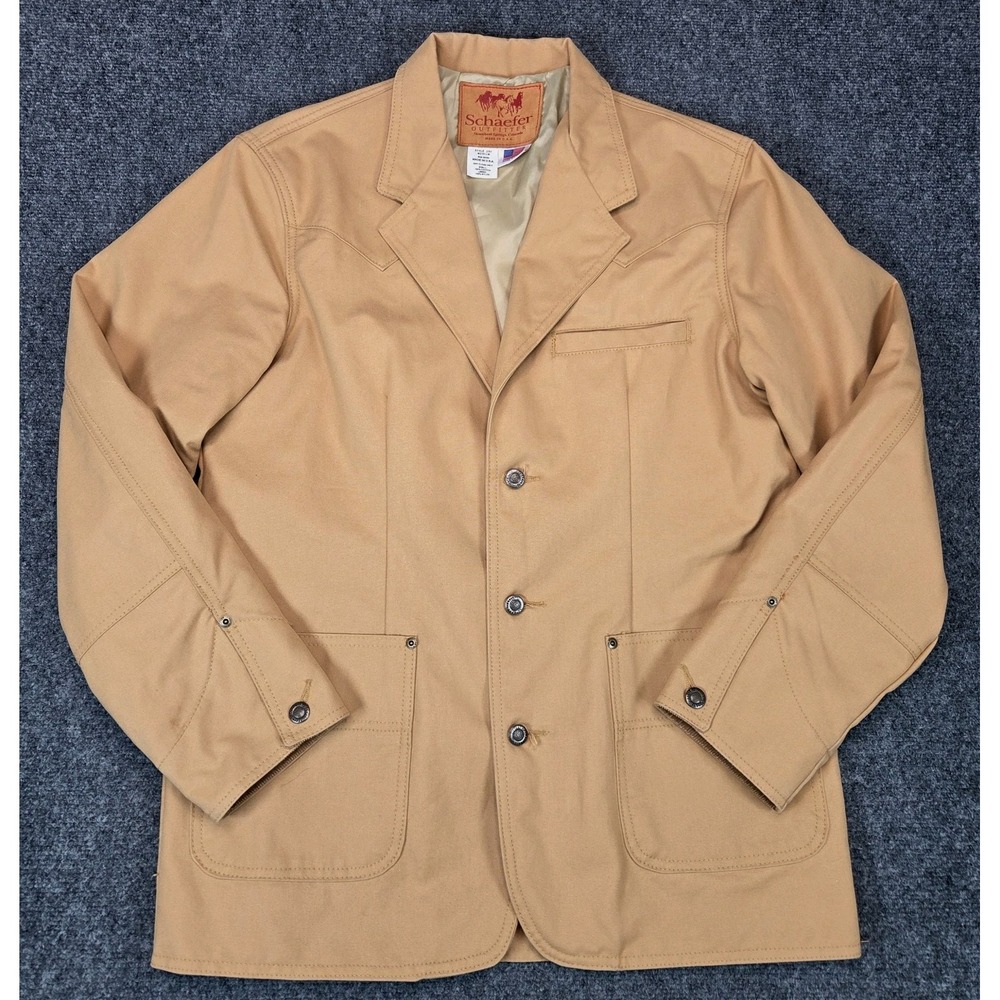 Schaefer Canvas Blazer Mens Medium‎ Tan Style 290 Western Cowboy Jacket Lined